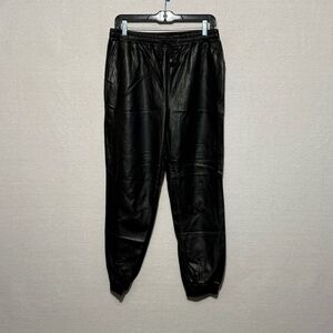 NWT Dex High Rise pleather joggers - size M